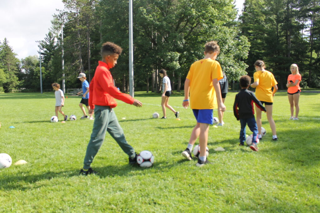 Play mixed in with some soccer fundamentals.